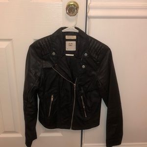 Faux black leather jacket